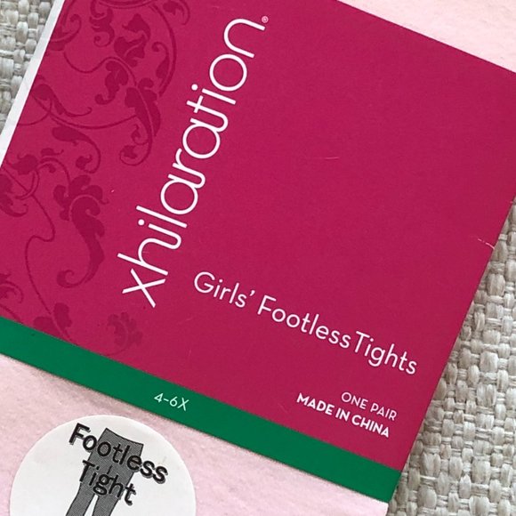 Set of 2 Girls' Footless Tights Black and Pink (NEW) - Picture 3 of 6